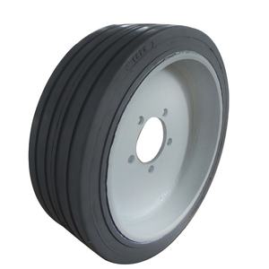 Rueda de ensamblaje para elevador de tijera JLG, llanta de acero 16x5, rodamiento liso, para uso en planta de fabricación - Product Image 1