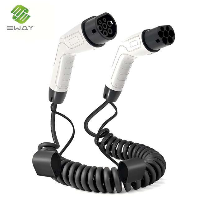 Single Phase 16A 5M Type 2 to Type 2 EU Standard Electric Vehicle Coiled Spiral Charge Cable With Good Cheap Price