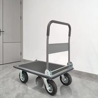 Carretilla de Plataforma Plana con Ruedas Inflables de 8 Pulgadas para Logística de Almacén, Carretilla Plegable para Transporte de Carga