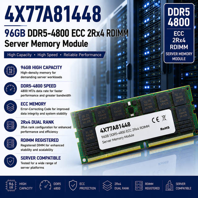 Wholesale 4x77a81448 96gb Ddr5-4800 Ecc 2rx4 Rdimm Server Memory Module