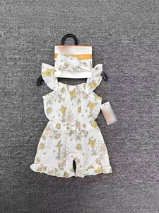 Nuovo all'ingrosso di alta qualità <span class=keywords><strong>neonato</strong></span> due pezzi bambino comodo abito di <span class=keywords><strong>cotone</strong></span> morbido per bambini senza maniche abito stampato - Product Image 3