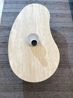 Table basse contemporaine en travertin pour salon, table basse moderne décontractée en marbre naturel, ensemble de tables basses combinées, table centrale