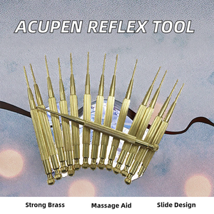 Stylo d'acupuncture rétractable à double tête en acier inoxydable Outil de massage par réflexologie faciale <span class=keywords><strong>Oreille</strong></span> à ressort Médecine chinoise - Product Image 2