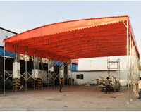 Auvent rétractable robuste en tissu imperméable, autoportant, pour 3 voitures, idéal pour entrepôt, parking, garage