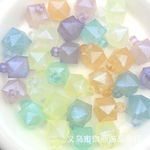 Acrylic Frosted Starry Night Glow Cube Pendant <b>Beads</b> For Jewelry Making Mixed Shapes <b>Plastic</b> Resin DIY Accessories - Product Image 1