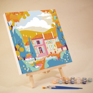 Decoración Estética para Habitaciones, Kit de Pintura por Números en Lienzo Acrílico, Paisaje, Regalo Hecho a Mano, Suministros de Decoración para el Hogar - Product Image 4