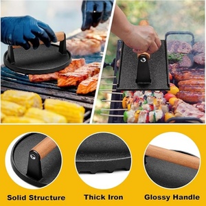Presse à griller en fonte robuste de 6.5 pouces pour la cuisson des sandwichs avec des presses à hamburger Smash au <span class=keywords><strong>bacon</strong></span> poêlé en métal durable - Product Image 4