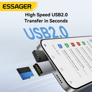 <span class=keywords><strong>Lecteur</strong></span> de carte mémoire ESSAGER ES-DK02 USB-A USB-C 2 en 1 TF SD - Product Image 3