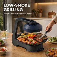 Grill électrique sans fumée Premium 360 °   Barbecue rotatif pour les fêtes à domicile et les dîners en famille