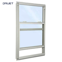 Fenêtre suspendue en aluminium à double guillotine en fibre de verre composite pour maison