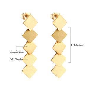 Pendientes Largos de Acero Inoxidable con Diseño de Triángulo, Estilo Moderno, Joyería de Moda para Mujer, Venta al Por Mayor - Product Image 3