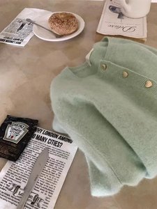 Cárdigan de Punto Rosa para Mujer, Primavera y Otoño, Estilo Suave, Terciopelo de <span class=keywords><strong>Mapache</strong></span>, Suéter Corto de Alta Calidad, Top Pequeño - Product Image 2