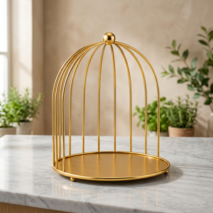 SAFA INTERNATIONAL Soporte de Lujo para Tartas y Postres con Diseño de Jaula de Hierro, Acabado Metálico Moderno, Ecológico, para Bodas - Product Image 1