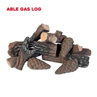 Set Log Keramik Mirip Kayu untuk Perapian Gas