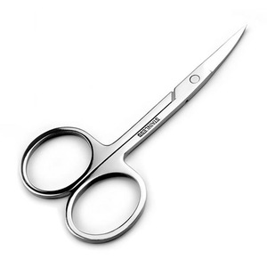 Recortador manual de vello nasal de acero inoxidable con cabezal redondo para hombres y mujeres, pequeños recortadores de cejas. - Product Image 2