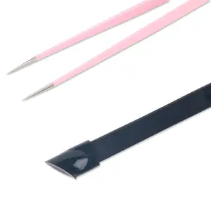 Private label personalized makeup tools stainless steel curved nail art tweezers