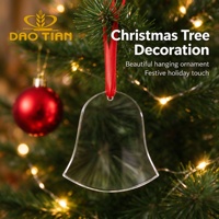 Fournisseur en gros d'ornements clochettes en cristal K9 avec logo personnalisé gravé au laser, décorations suspendues pour sapin de Noël, cadeaux commémoratifs de fêtes