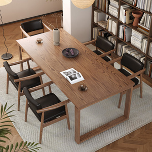 Mesa <span class=keywords><strong>de</strong></span> comedor larga <span class=keywords><strong>de</strong></span> madera maciza adecuada para sala <span class=keywords><strong>de</strong></span> estar, estudio Mobien, <span class=keywords><strong>biblioteca</strong></span>, escritorio <span class=keywords><strong>de</strong></span> estudio, mesa <span class=keywords><strong>de</strong></span> tablero grande para oficina para padres e hijos - Product Image 2