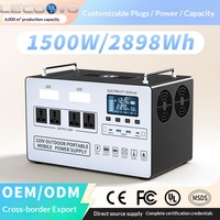 Station d'alimentation portable LECOOVO E1500S1500W, panneau solaire, générateur solaire à onde sinusoïdale pure avec contrôleur MPPT pour le camping en plein air