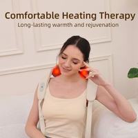 Masseur sans fil pour le cou et le dos, châle de massage portable avec thérapie thermique, 3 modes, télécommande sans fil, physiothérapie infrarouge, autonomie de 90 minutes
