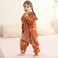 Combinaison en flanelle douce 100% style animal Michley pour enfants, pyjama en flanelle, idéal pour l'automne et l'hiver, manches longues, vente en gros, article pour bébé