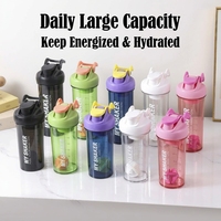 Bouteille de shaker sport 700 ml avec couvercle support téléphone, anti-fuite, sans BPA, en plastique, pour mélange de protéines, idéale pour la salle de sport