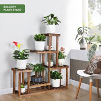 Support de plantes multi-niveaux en bambou pour plantes multiples, pour intérieur et extérieur, de la marque BH Corner High Low Flower Rack Stand