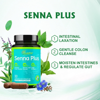 Capsules de nettoyage du côlon OEM/ODM Senna Leaf Plus, avec Psyllium Husk & Senna Leaf, complément détoxifiant doux pour l'intestin