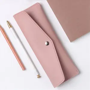 Basit tasarım pu deri kalem kılıfı taşınabilir kalemlik durumda özel logolu kalem saklama çantası kol