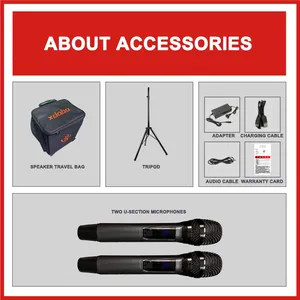 Xdobo sấm 1978 150W DJ khuếch đại di động có thể sạc lại loa lớn với 2 micro không dây echo và Chân máy đứng - Product Image 6