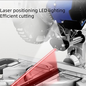 Scie circulaire portative sans fil de 8 pouces avec positionnement laser en aluminium, découpe multi-angle, conception industrielle oblique, alimentée au lithium N595 - Product Image 4