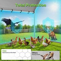 Enclos à poules en fer 10x5x6.4ft pour extérieur, enclos accessible avec fermeture à boucles, surface galvanisée, durable, imperméable, couverture résistante aux UV