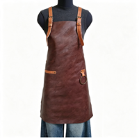 Tablier de travail en cuir pleine fleur sans manches de style japonais pour barista et artiste floral, durable, anti-salissures, imprimable