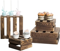 Boîtes de rangement pour nouveau-nés, 4 boîtes de rangement, exposition décorative, style rustique, en bois, pour le rangement, élévation d'exposition et décoration