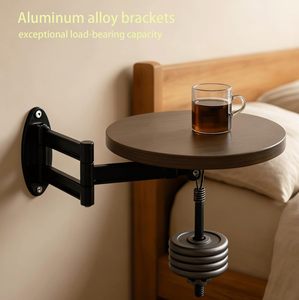 <span class=keywords><strong>Table</strong></span> pliante murale en bois à angle réglable, gain de place, pour balcon, café, canapé, rangement - Product Image 4
