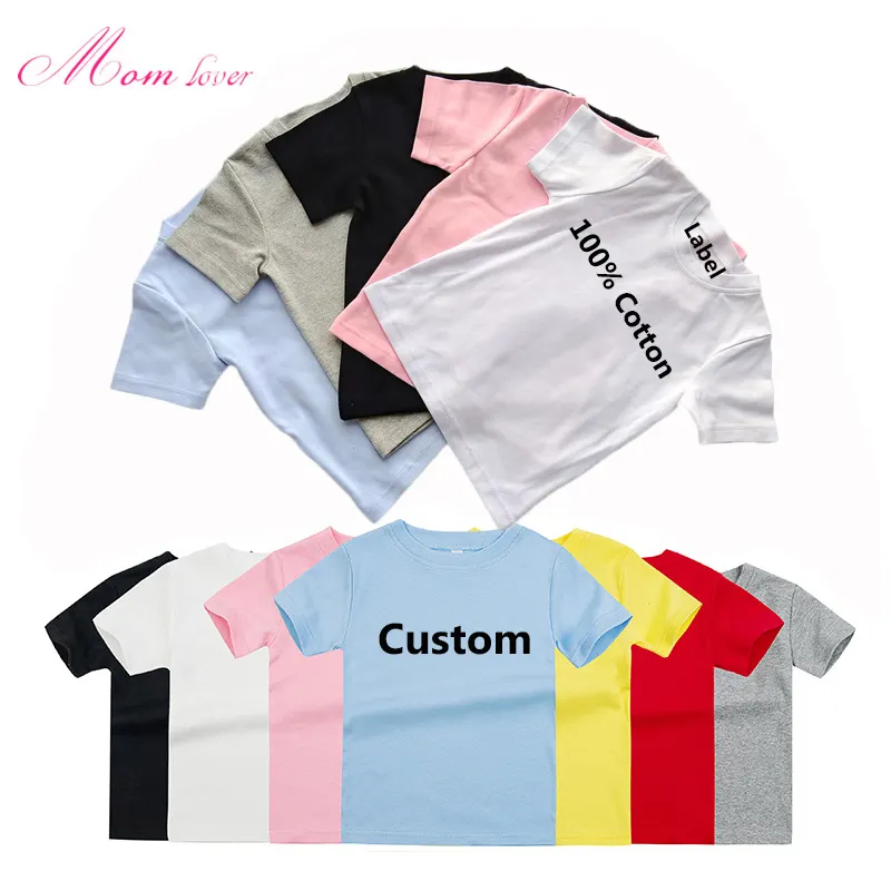 Kustom 180-190 Gsm Combed Layar Katun Cetak & Bordir 3 Tahun Pakaian Bayi Laki-laki Baju Balita Anak Laki-laki Kaus Polos