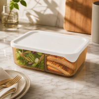 Glazen Meal Prep Bakjes met Deksels Glazen Voedselbewaarbakjes Luchtdichte Lunchboxen Lunchbox
