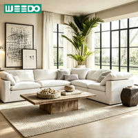 Ensemble de canapés modulaires modernes en tissu sur mesure pour salon, canapé d'intérieur artisanal et durable pour villa et appartement