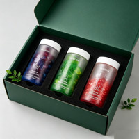 Bouteille cylindrique souple en verre de 150 ml et 180 ml avec couvercles CR, dégradé semi-transparent, flacon capsule unique de 1 oz et 2 oz, 3 oz et 4 oz, ensemble cadeau de sécurité alimentaire