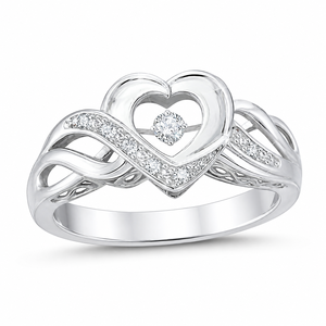 แหวนหัวใจฉลุลายสำหรับผู้หญิง เครื่องประดับนิ้วมือแฟชั่นสุดหรู - Product Image 1