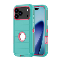 MOQ 500 Étuis de téléphone portable Holster pour iPhone 18 Pro Max 17 16, Étui robuste Defender à rayures avec clip ceinture et béquille pour 18 17 ProMax