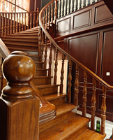 Main courante d'escalier en bois massif écologique sur mesure, moderne et contemporaine, pour hôtels, villas, marques de qualité supérieure, main courante en bois de qualité supérieure