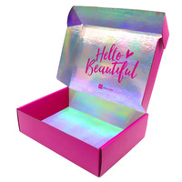 Boîte en carton haut de gamme avec logo personnalisé, boîte cadeau en papier holographique, boîte d'expédition de bonne qualité