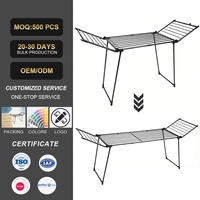 Séchoir à linge pliant de qualité hôtelière, type aile, en métal robuste, pour balcon d'appartement, gain de place, OEM