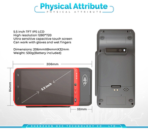 <strong>Android</strong> 7 <strong>Biometric</strong> Printer POS EDC Terminal with <strong>Fingerprint</strong> <strong>Reader</strong> HCC-Z100 - Product Image 3
