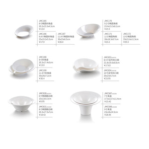 Bol incliné A8 en mélamine imitation porcelaine blanche, grand seau à légumes, bol créatif, bol à assaisonnement, usage commercial - Product Image 2