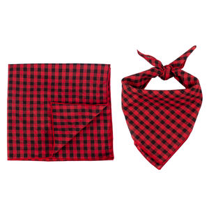 Huisdiergeruit Kwijlen Handdoek Britse Stijl Stof Huisdier Veelkleurige Geruite Speeksel Sjaal Dikke Katoenen Hondenbandana - Product Image 3