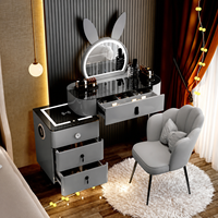 Mesa de Noche Inteligente de Estilo Moderno y Sencillo, de Madera Maciza, Color Rosa, de Lujo Discreto, para Sala de Estar o Dormitorio, de Tamaño Pequeño
