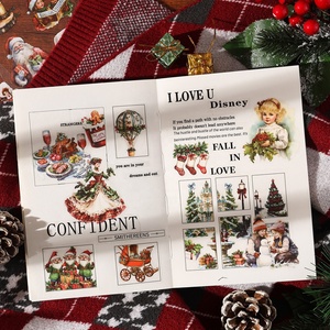 Christmas Letter Creative <strong>Journal</strong> Sticker PET Cutting Film DIY Decorative Stickers 20 Sheets of Sticker in One Book - Product Image 3