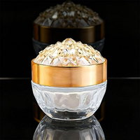 Nouveaux pots en verre transparent ronds de 50g pour crème visage, personnalisables, vente en gros